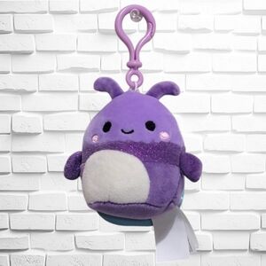 Squishmallows Axel A Purple Beetle Plush Toy with Clip